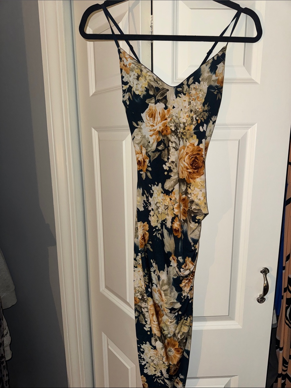 Floral Dress in Navy and Mustard